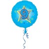 Anagram 18 Inch Circle Foil Balloon - Blue Stars 9 Holo