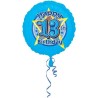 Anagram 18 Inch Circle Foil Balloon - Blue Stars 13 Holo