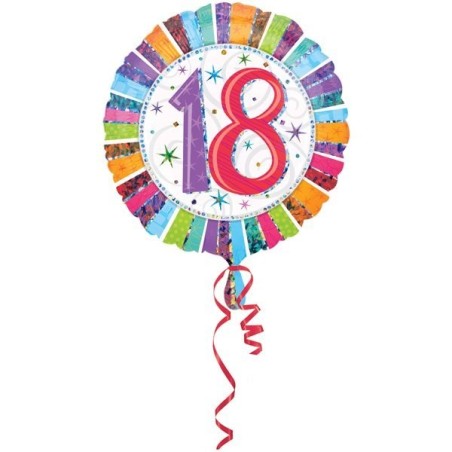 Anagram 18 Inch Circle Foil Balloon - Prismatic Radiant Birthday 18