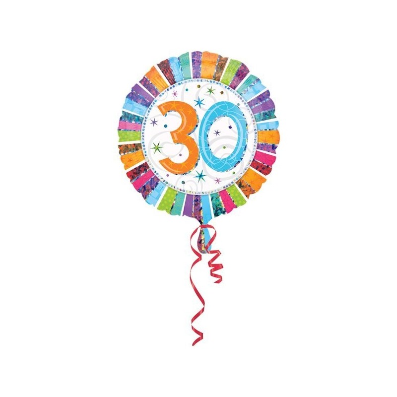 Anagram 18 Inch Circle Foil Balloon - Prismatic Radiant Birthday 30