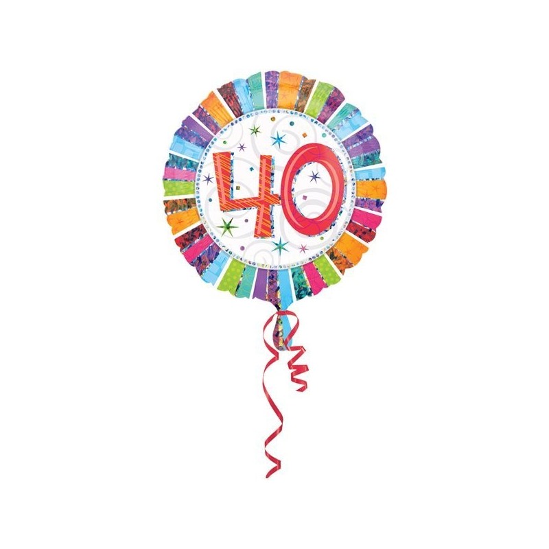 Anagram 18 Inch Circle Foil Balloon - Prismatic Radiant Birthday 40