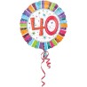 Anagram 18 Inch Circle Foil Balloon - Prismatic Radiant Birthday 40