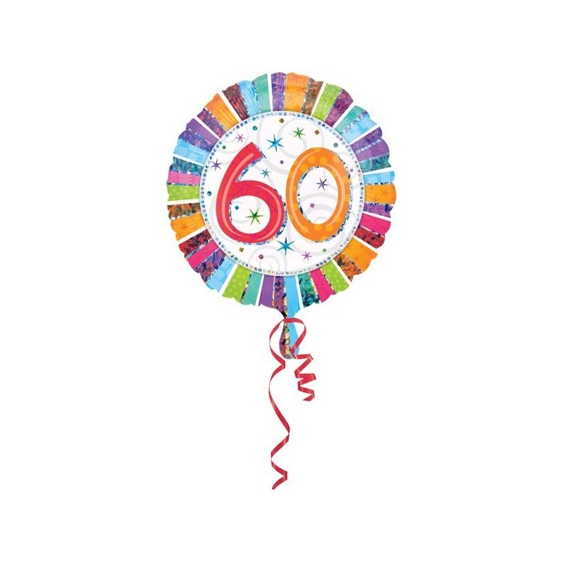 Anagram 18 Inch Circle Foil Balloon - Prismatic Radiant Birthday 60