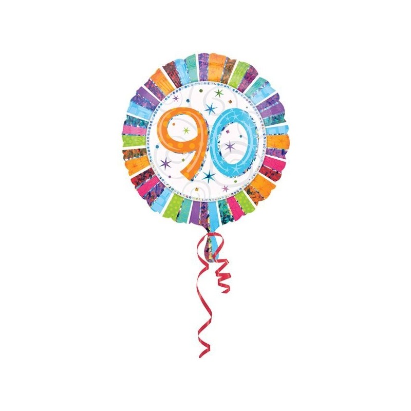 Anagram 18 Inch Circle Foil Balloon - Prismatic Radiant Birthday 90