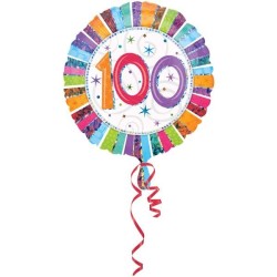 Anagram 18 Inch Circle Foil Balloon - Prismatic Radiant Birthday 100