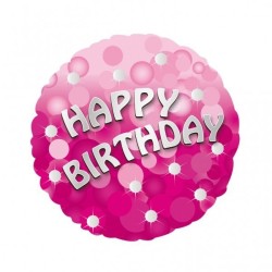 Anagram 18 Inch Holo Everts Foil Balloon - Birthday Pink