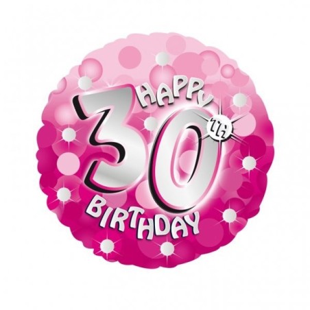 Anagram 18 Inch Holo Everts Foil Balloon - Birthday Pink 30