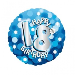 Anagram 18 Inch Holo Everts Foil Balloon - Birthday Blue 18