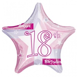 Anagram 19 Inch Star Foil Balloon - Pink Shimmer 18