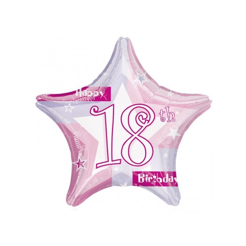 Anagram 19 Inch Star Foil Balloon - Pink Shimmer 18