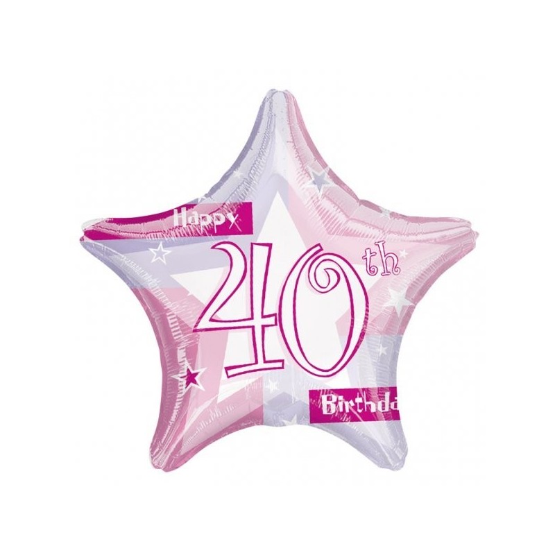 Anagram 19 Inch Star Foil Balloon - Pink Shimmer 40