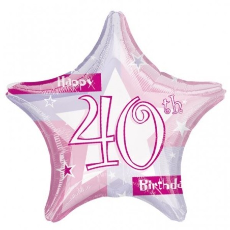 Anagram 19 Inch Star Foil Balloon - Pink Shimmer 40