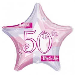 Anagram 19 Inch Star Foil Balloon - Pink Shimmer 50