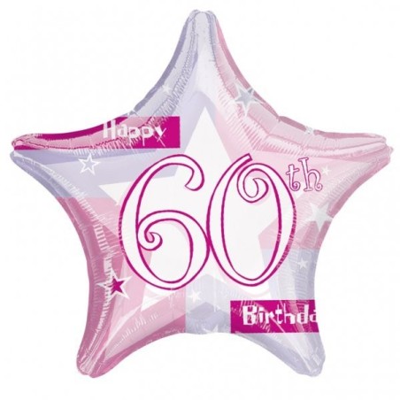 Anagram 19 Inch Star Foil Balloon - Pink Shimmer 60