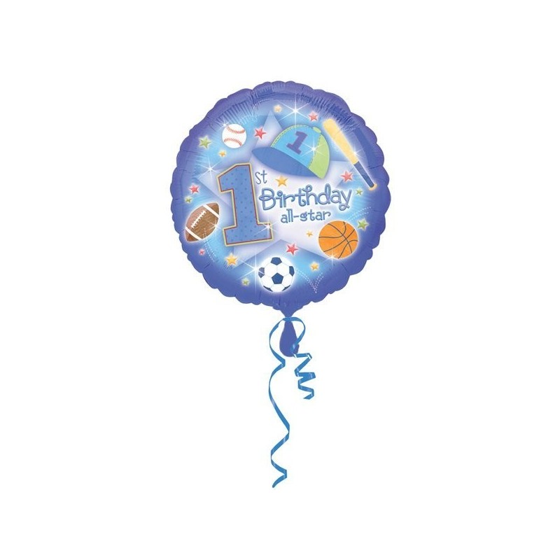 Anagram 18 Inch Circle Foil Balloon - 1st Birthday All Star