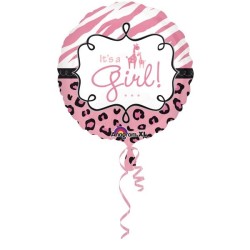 Anagram 18 Inch Circle Foil Balloon - Safari Baby Girl