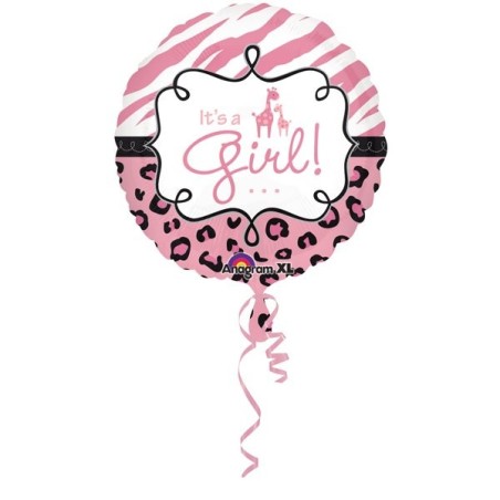 Anagram 18 Inch Circle Foil Balloon - Safari Baby Girl
