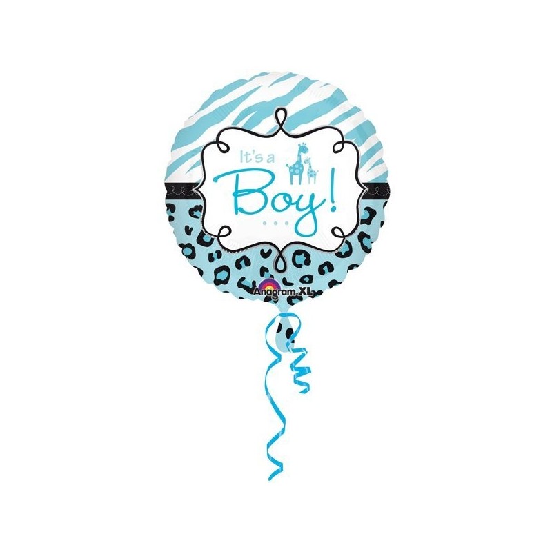 Anagram 18 Inch Circle Foil Balloon - Safari Baby Boy