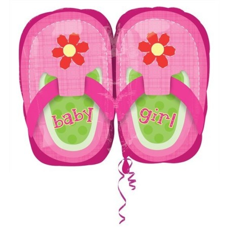Anagram 18 Inch Junior Shape Foil Balloon - Baby Girl Pretty Pink Shoes