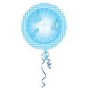 Anagram 18 Inch Circle Foil Balloon - Christening Booties Blue