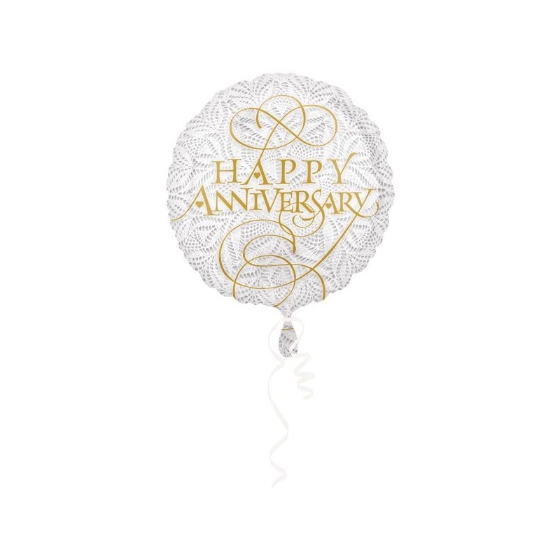 Anagram 18 Inch Circle Foil Balloon - Lacey Happy Anniversary