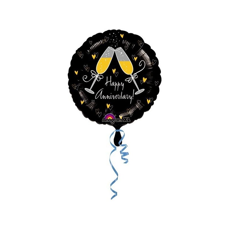 Anagram 18 Inch Circle Foil Balloon - Happy Anniversary