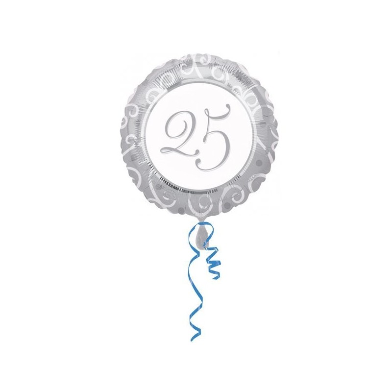 Anagram 18 Inch Circle Foil Balloon - 25th Anniversary
