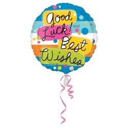 Anagram 18 Inch Circle Foil Balloon - Color Blocking Good Luck