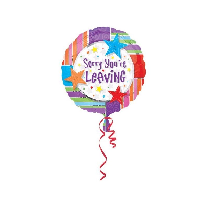 Anagram 18 Inch Circle Foil Balloon - Sorry Youre Leaving