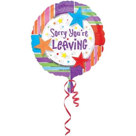 Anagram 18 Inch Circle Foil Balloon - Sorry Youre Leaving