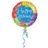 Anagram 18 Inch Circle Foil Balloon - Prismatic Happy Retirement
