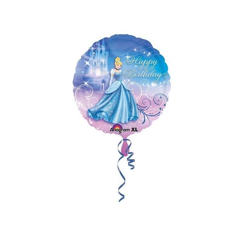 Anagram 18 Inch Circle Foil Balloon - Cinderella Happy Birthday