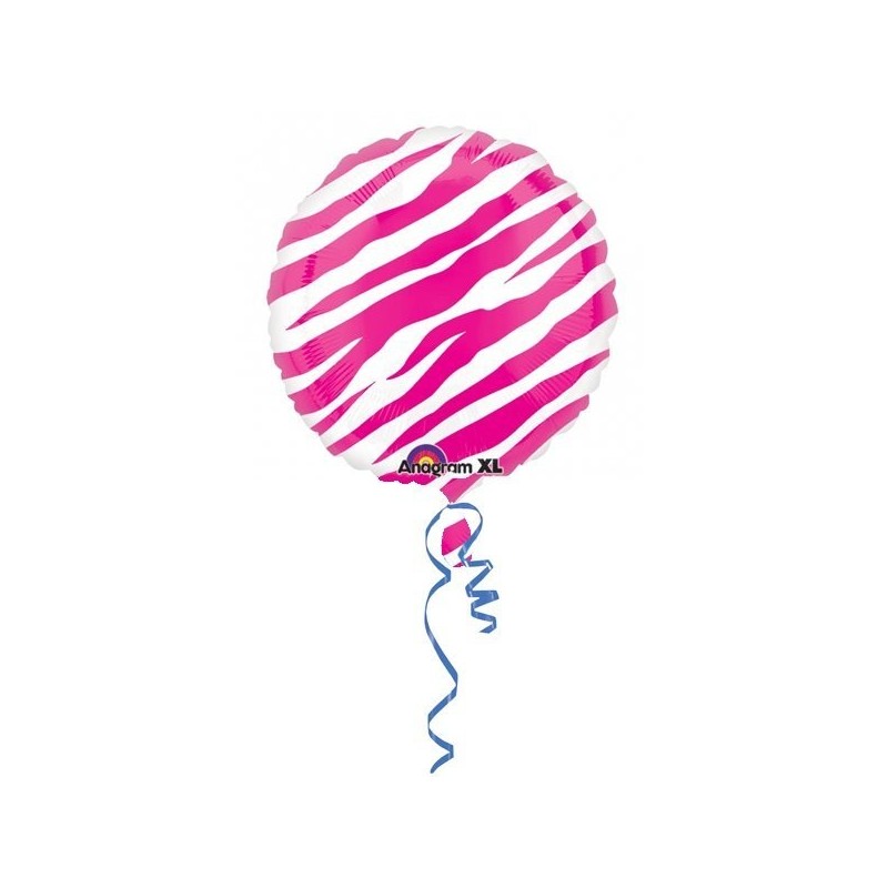 Anagram 18 Inch Circle Foil Balloon - Pink Zebra