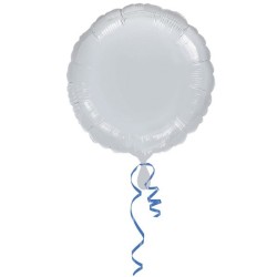 Anagram 18 Inch Circle Foil Balloon - Silver/Silver