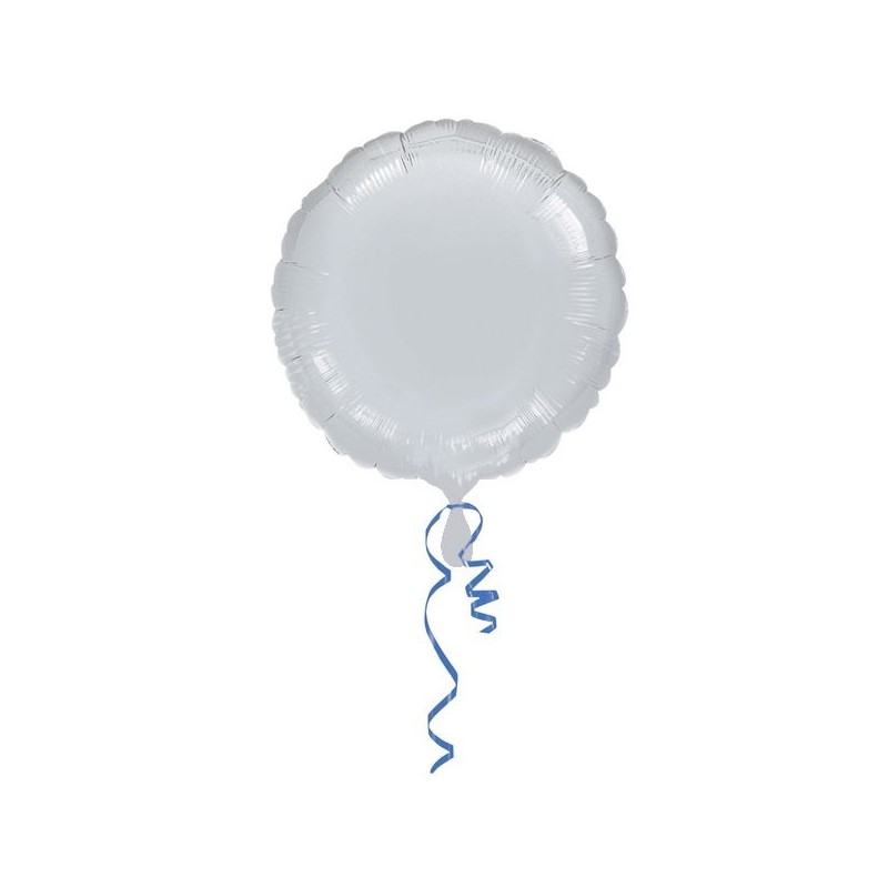 Anagram 18 Inch Circle Foil Balloon - Silver/Silver