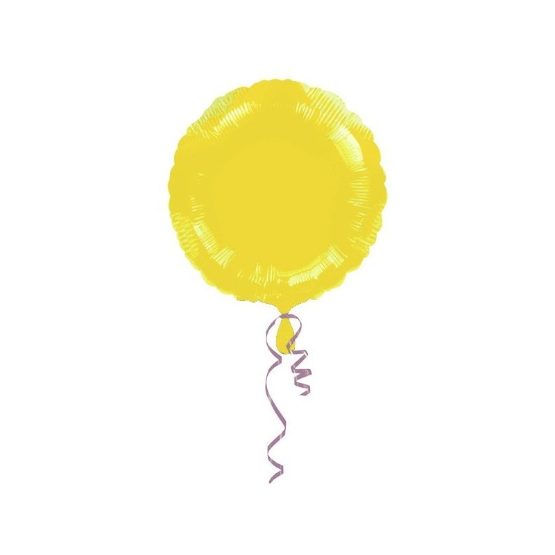 Anagram 18 Inch Circle Foil Balloon - Yellow/Yellow