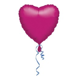 Anagram 18 Inch Heart Foil Balloon - Fuchsia/Fuchsia