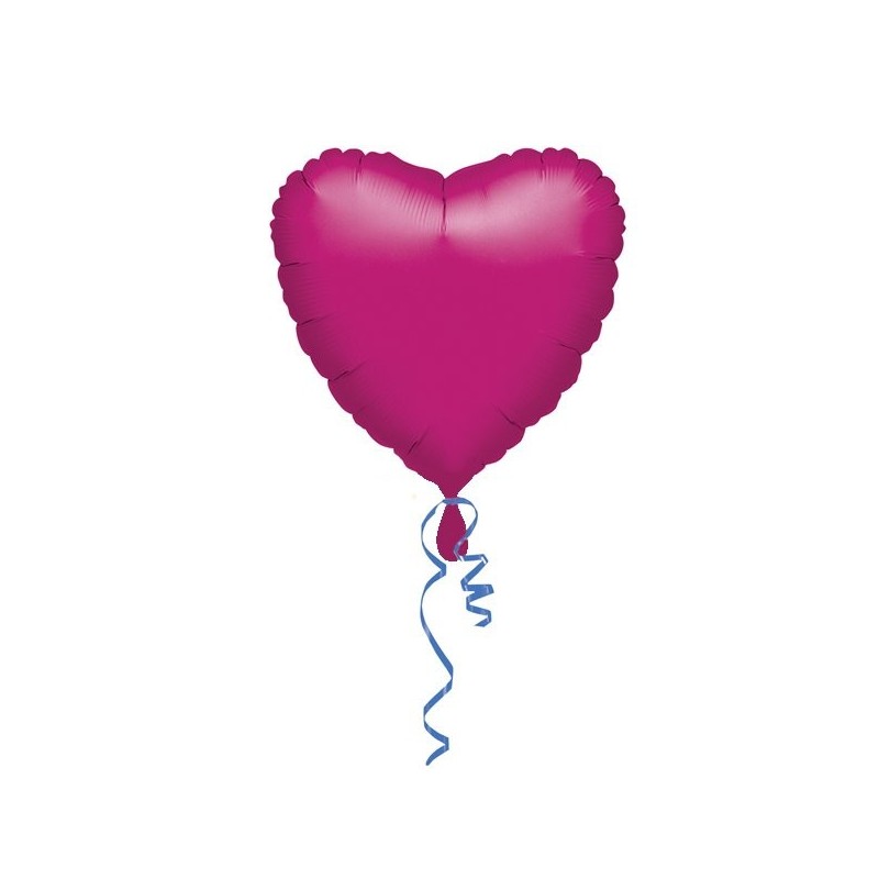 Anagram 18 Inch Heart Foil Balloon - Fuchsia/Fuchsia