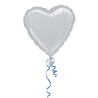 Anagram 18 Inch Heart Foil Balloon - Silver/Silver