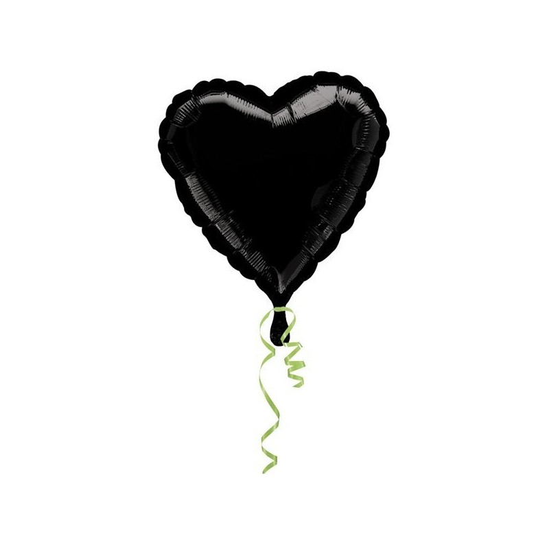 Anagram 18 Inch Heart Foil Balloon - Black/Black