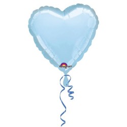 Anagram 18 Inch Heart Foil Balloon - Pastle Blue/Pastle Blue