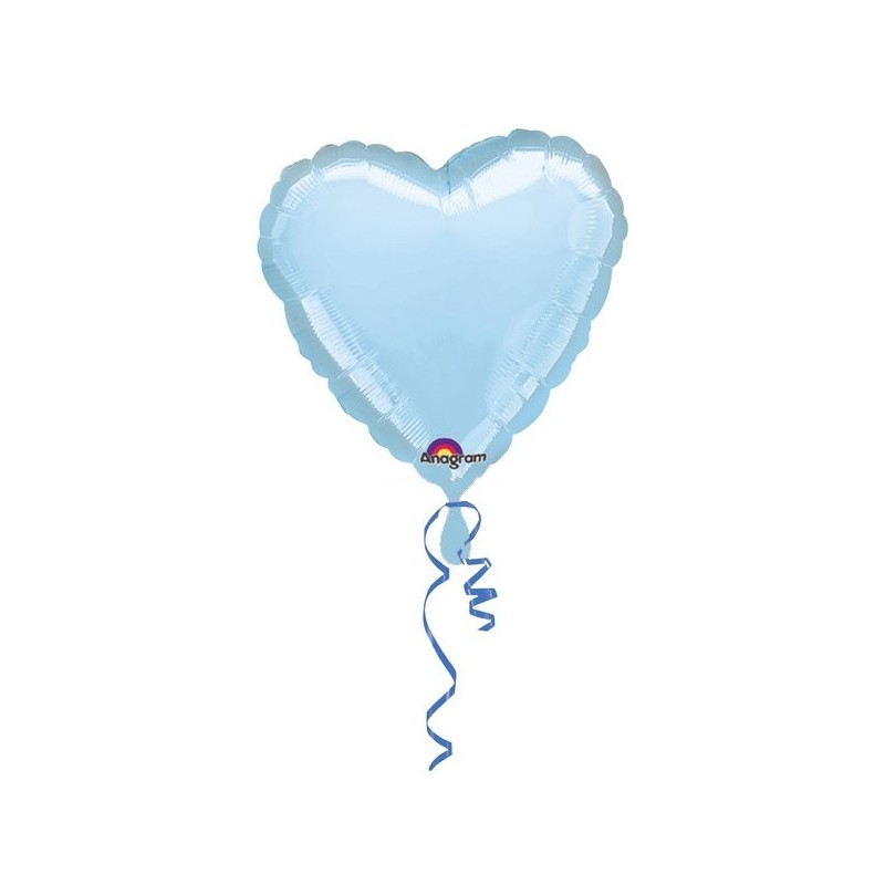 Anagram 18 Inch Heart Foil Balloon - Pastle Blue/Pastle Blue