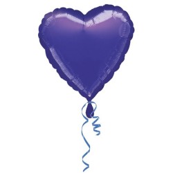Anagram 18 Inch Heart Foil Balloon - Purple/Purple