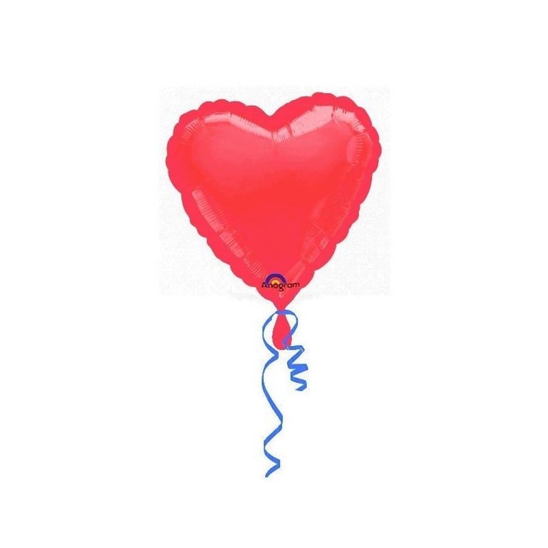 Anagram 18 Inch Heart Foil Balloon - Red/Red