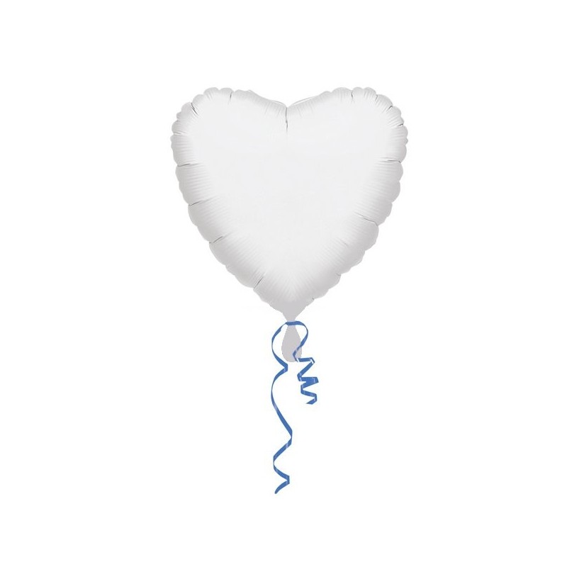 Anagram 18 Inch Heart Foil Balloon - White/White