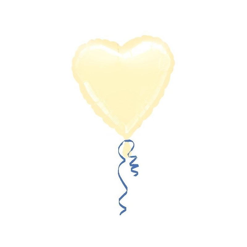 Anagram 18 Inch Heart Foil Balloon - Ivory