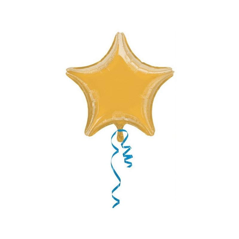 Anagram 19 Inch Star Foil Balloon - Gold/Gold
