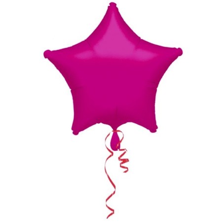 Anagram 19 Inch Star Foil Balloon - Fuchsia/Fuchsia