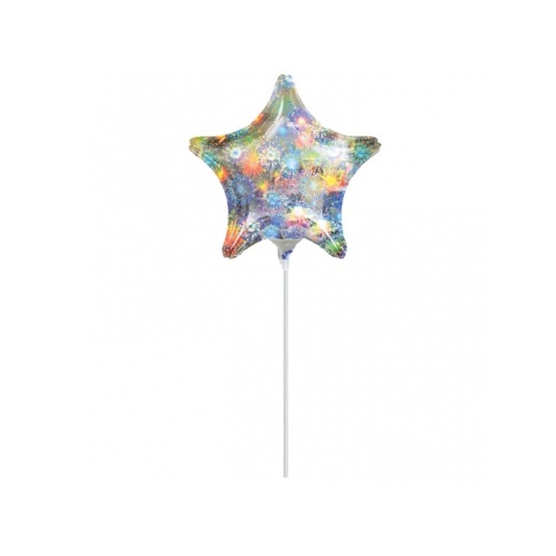 Anagram 19 Inch Star Foil Balloon - Holo Fireworks