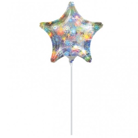 Anagram 19 Inch Star Foil Balloon - Holo Fireworks